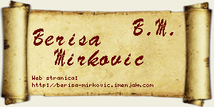 Beriša Mirković vizit kartica